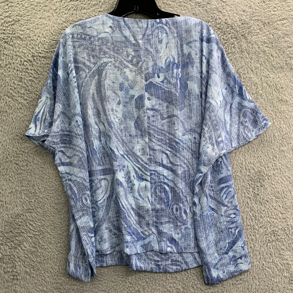 CHICOS Blouse Womens Size 2 / Large Top Blue - Picture 2 of 7